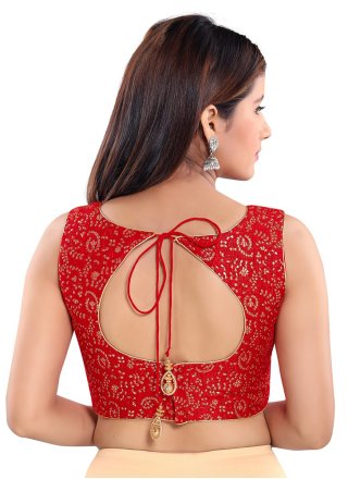 Weaving Jacquard Blouse in Red