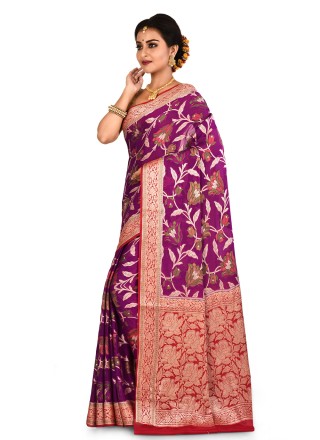 Weaving Purple Classic Saree