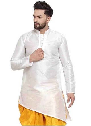 White Art Dupion Silk Kurta