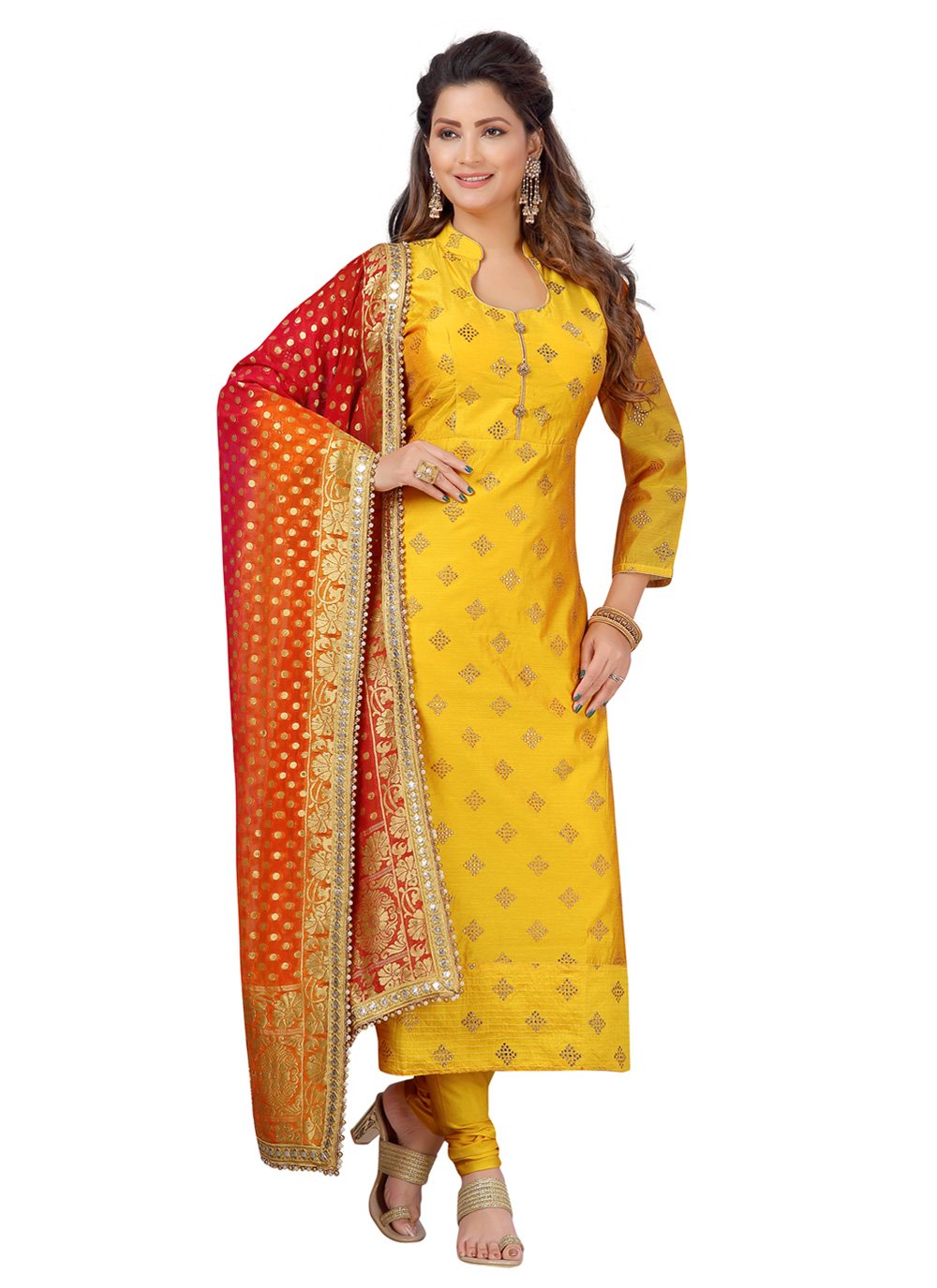 yellow readymade salwar suit