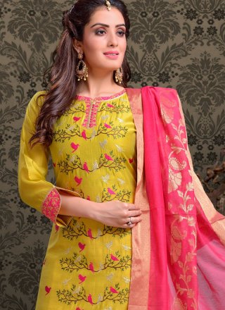 Yellow Color Trendy Churidar Salwar Suit