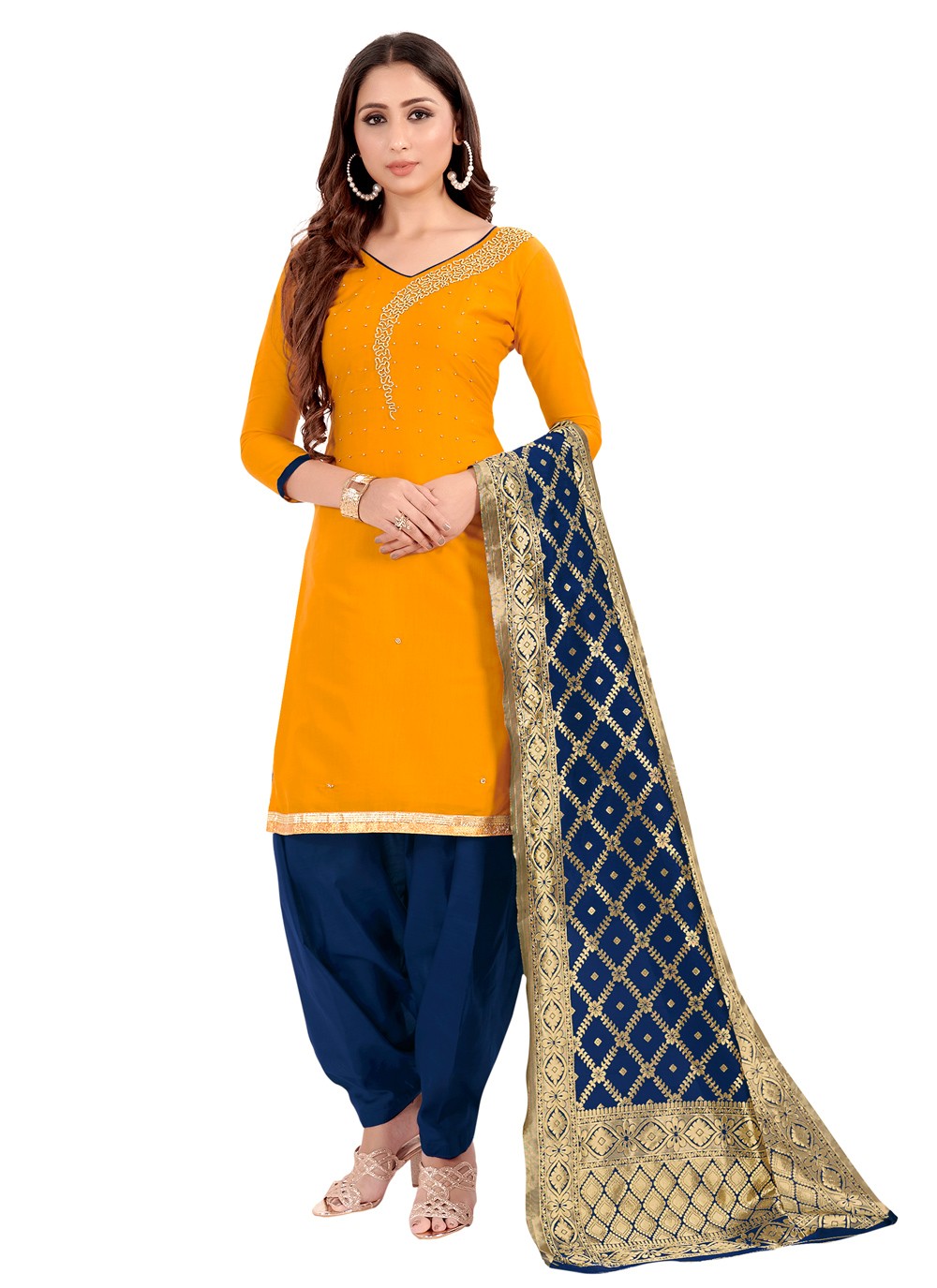 yellow punjabi salwar kameez