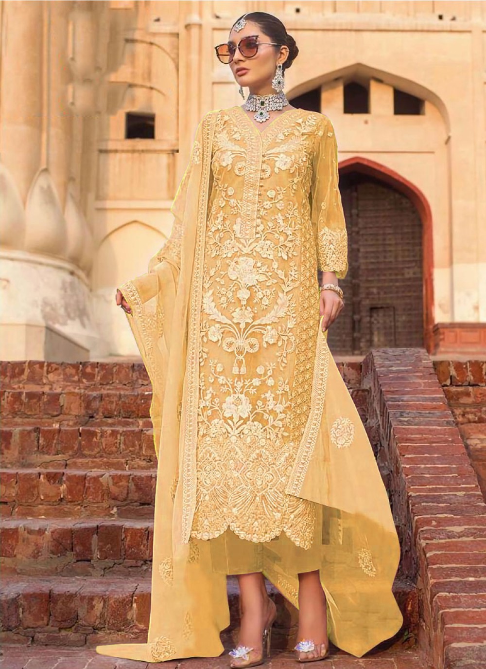 Buy Online Yellow Pakistani Salwar Kameez : 152231 - Ready To Ship