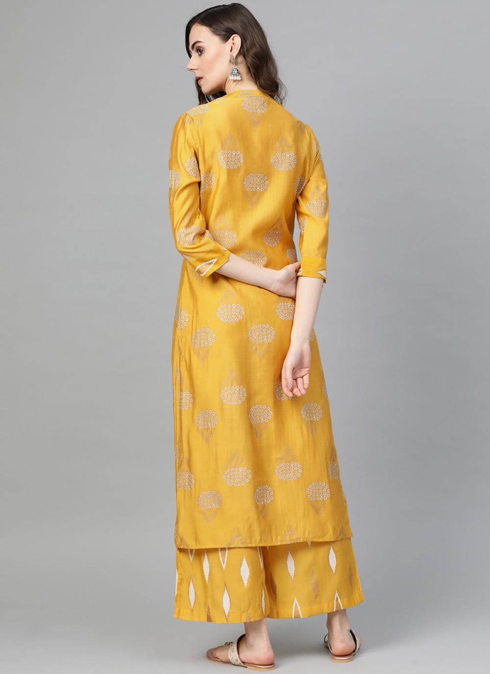 Yellow Printed Casual Kurti buy online - Kurtis