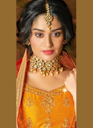 Yellow Silk Engagement Bollywood Lehenga Choli