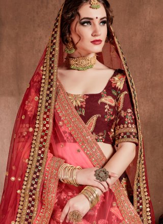 Zari Silk Trendy Lehenga Choli in Maroon