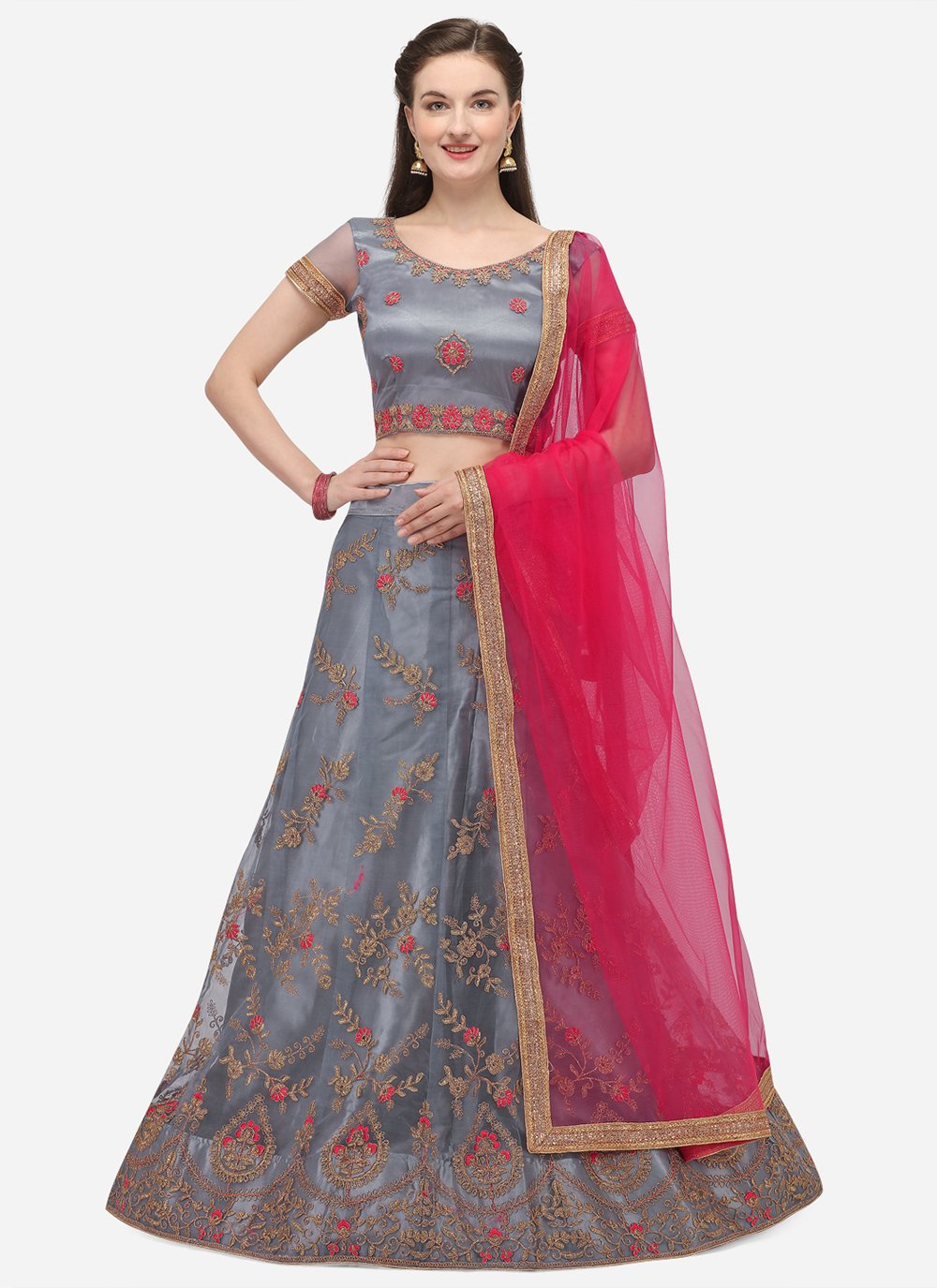 Top More Than 82 Red And Grey Lehenga Super Hot Vn 