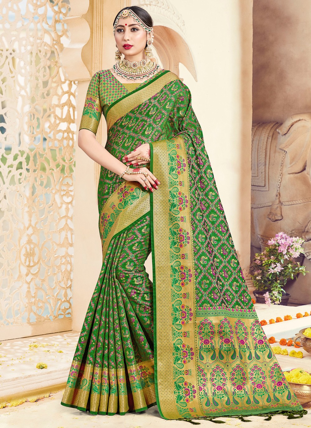 Multicolor Wedding Wear Banarasi Art Silk Saree, 5.5 m (separate blouse  piece), Size: Free