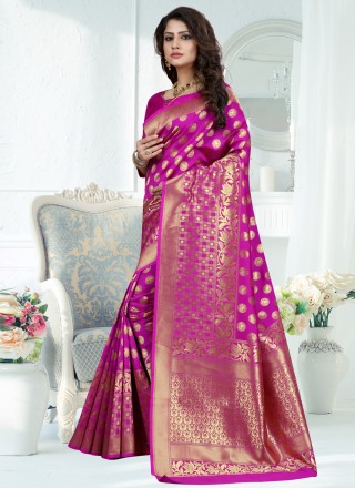Art Banarasi Silk Rani Traditional Designer Saree