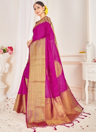 Art Banarasi Silk Woven Rani Designer Traditional Saree
