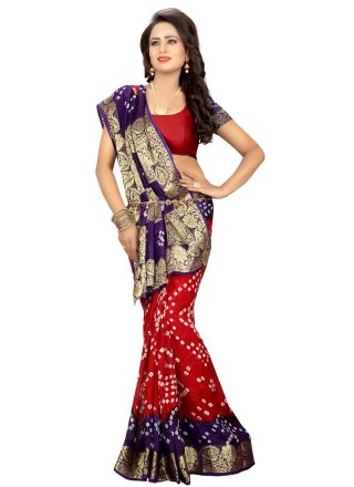 Art Silk Fancy Traditional Designer Saree in Red