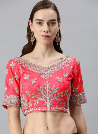 Art Silk Fuchsia Designer Blouse