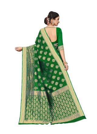 Art Silk Green Weaving Silk Saree