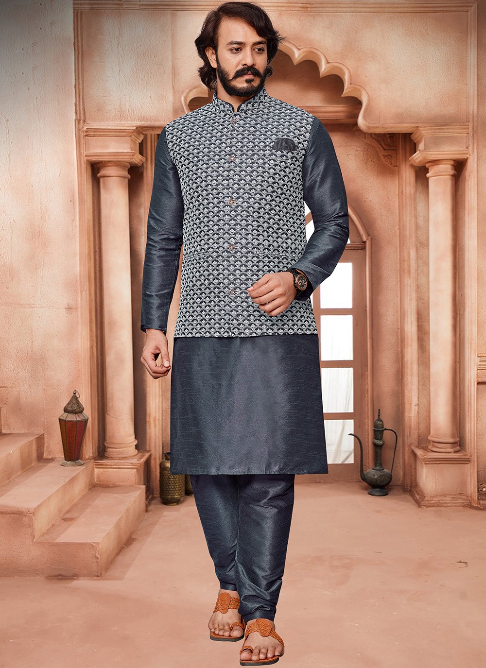 Online kurta pajama with jacket best sale