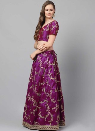 Art Silk Lehenga Choli in Purple