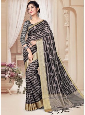Art Silk Multi Colour Printed Trendy Saree