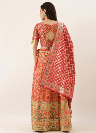 Art Silk Multi Colour Weaving Lehenga Choli