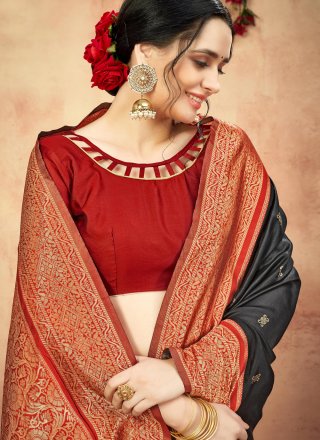 Banarasi Silk Black Traditional Designer Saree