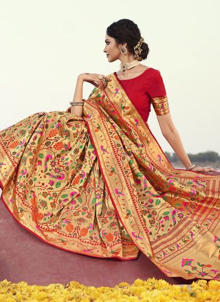 Banarasi Silk Ceremonial Traditional Designer Saree