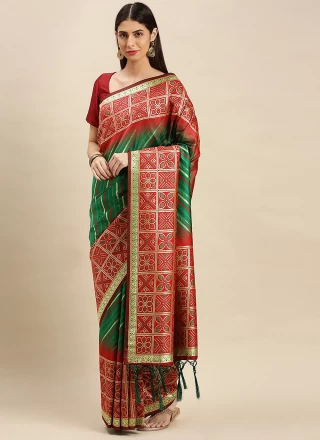 Banarasi Silk Designer Traditional Saree in Green
