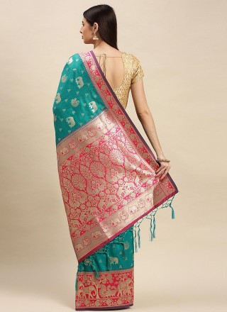 Banarasi Silk Rama Traditional Designer Saree