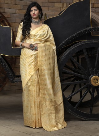 Banarasi Silk Silk Saree in Cream