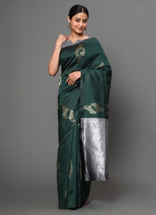 Banarasi Silk Traditional Saree in Green