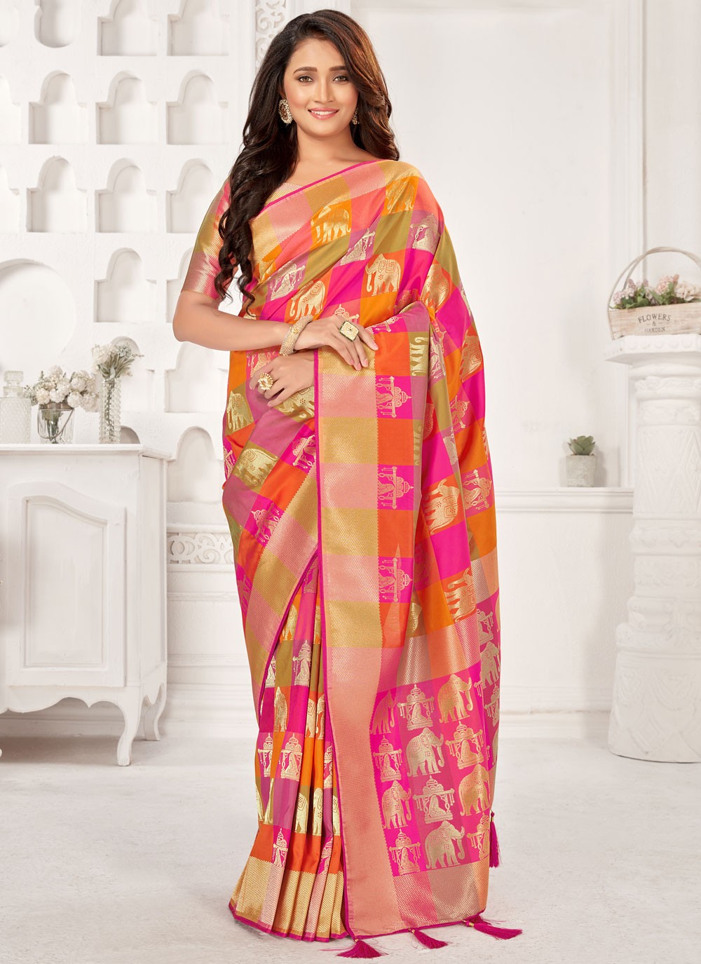 Banarasi Silk Weaving Multi Colour Traditional Designer Saree