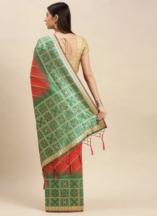 Banarasi Silk Weaving Traditional Designer Saree in Red