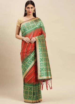 Banarasi Silk Weaving Traditional Designer Saree in Red