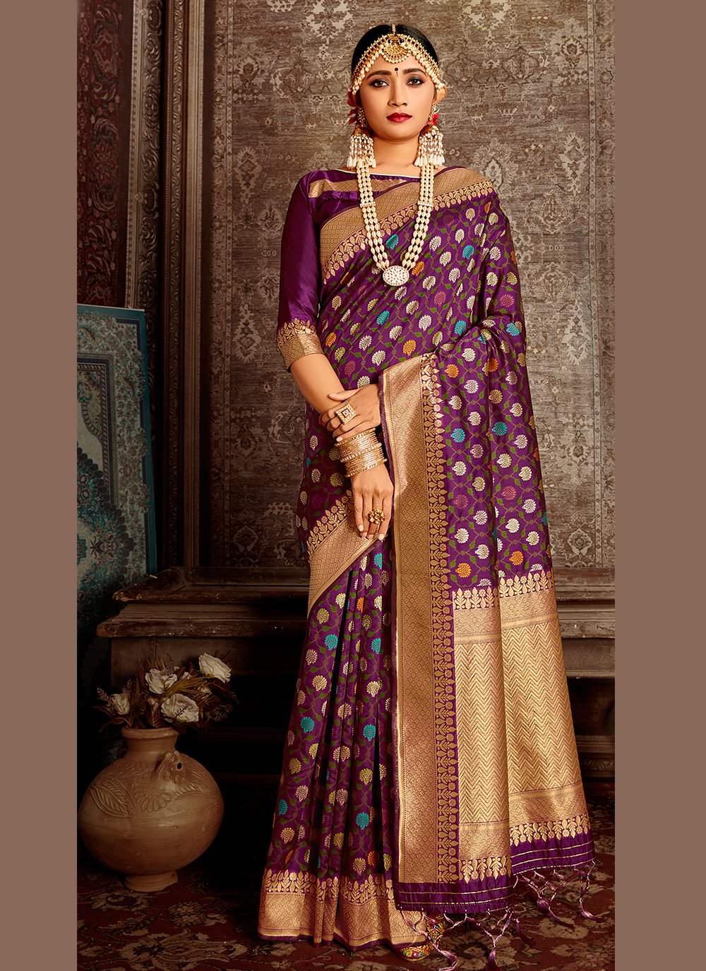 Banarasi Silk Weaving Traditional Saree Buy Online 7727