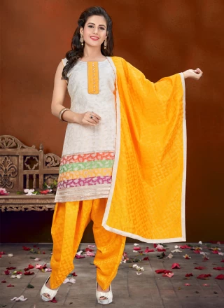 Banglori Silk Off White Fancy Designer Patiala Suit
