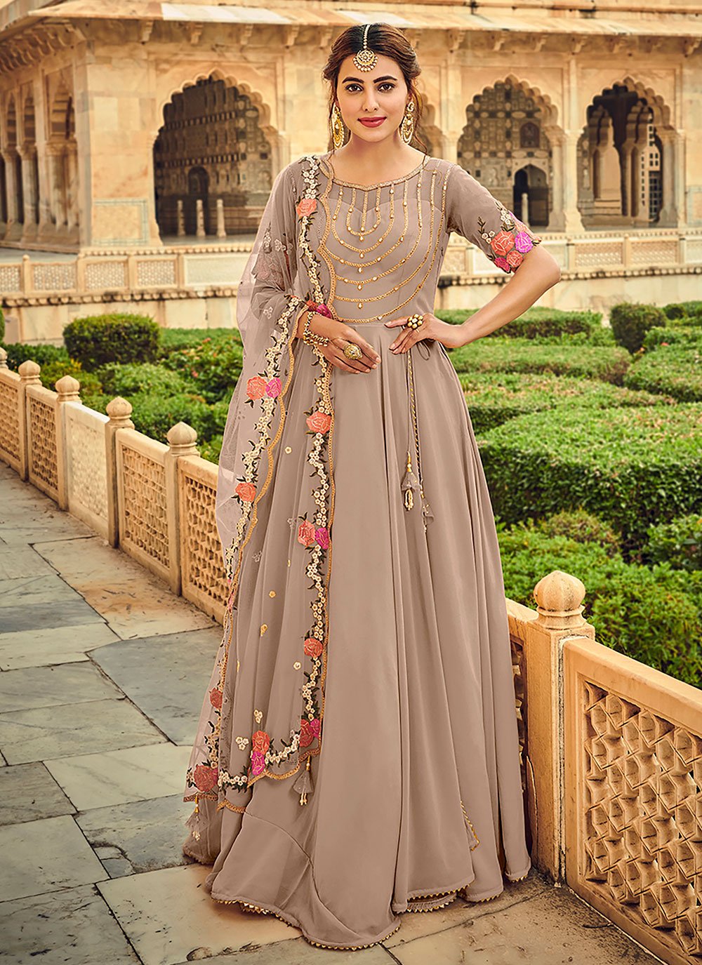 Buy Indian Beige With Kashmiri Detail Embroidered Anarkali Suit for Women  Online in USA, UK, Canada, Australia, Germany, New Zealand and Worldwide at  Best Prices