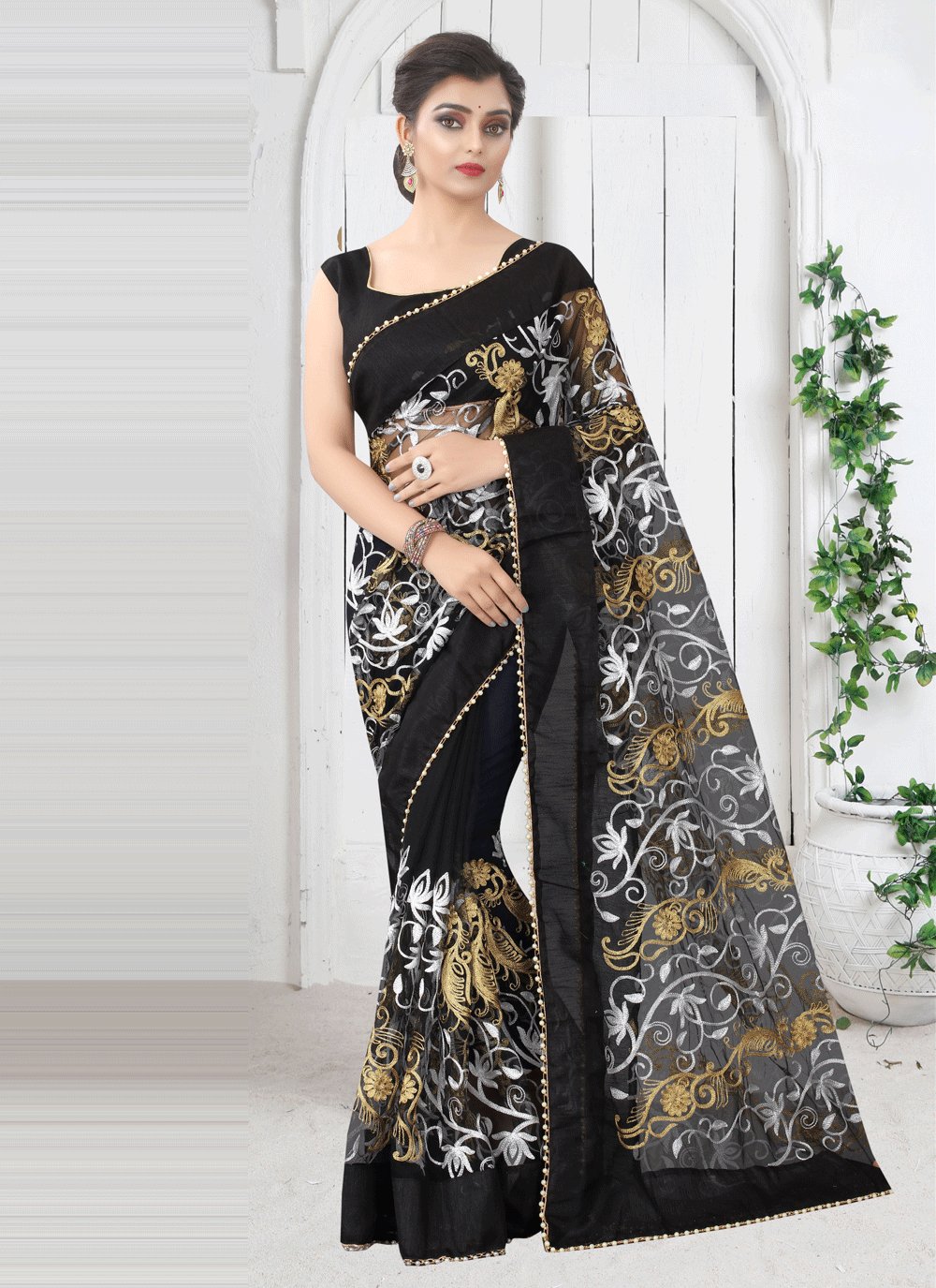 designer net sarees with price