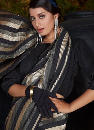 Black Designer Traditional Saree