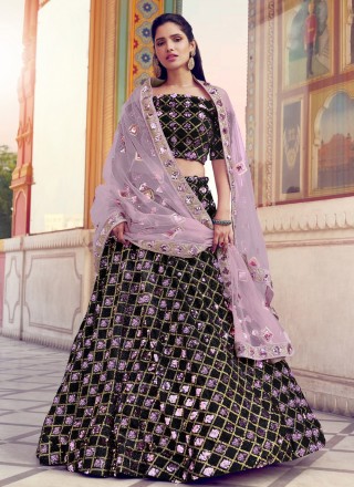 Fancy Fabric Pink Embroidered Designer Lehenga Choli