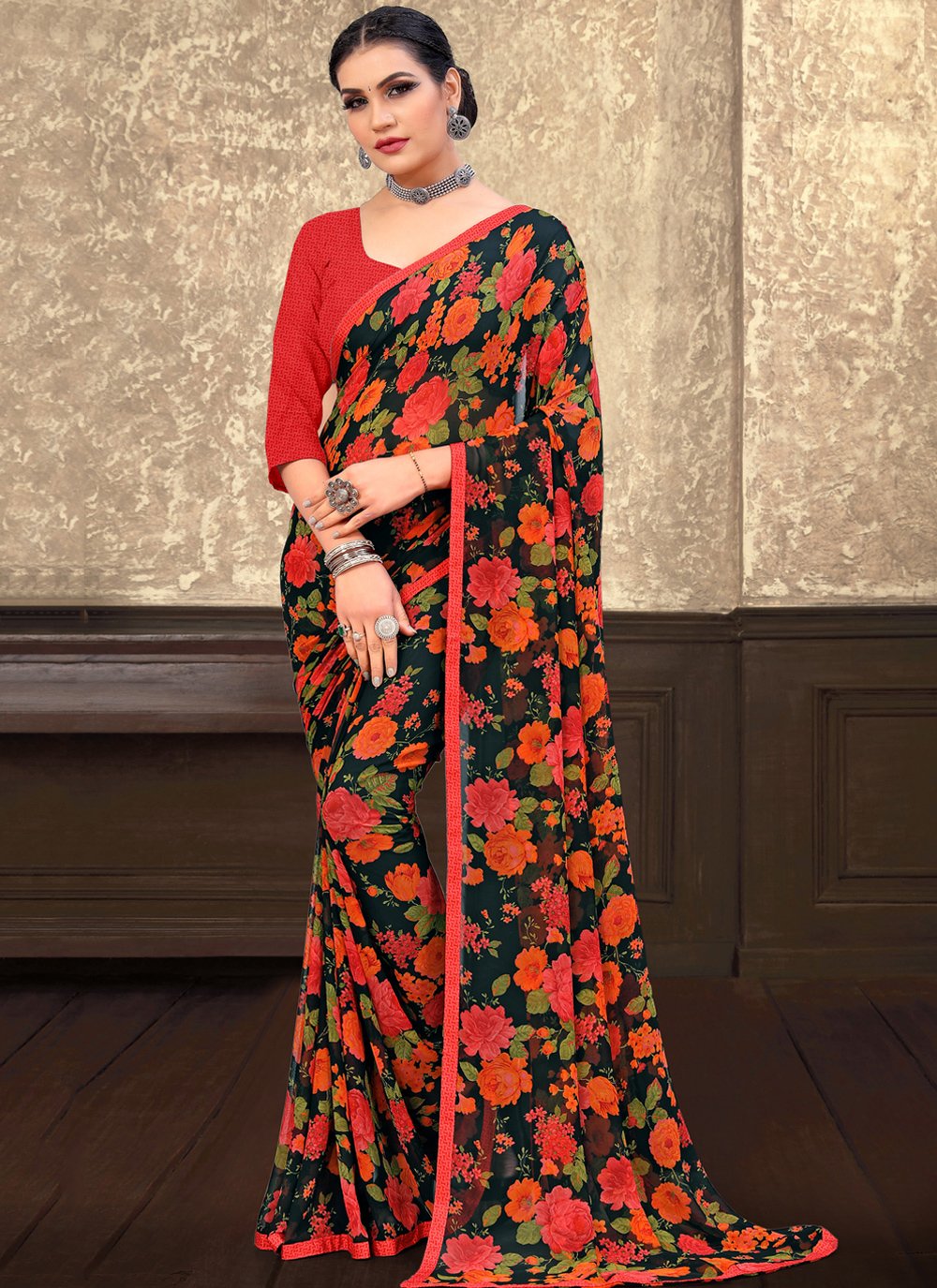 Update more than 144 bollywood floral saree best