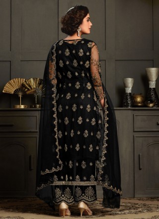 Black Net Designer Floor Length Salwar Suit