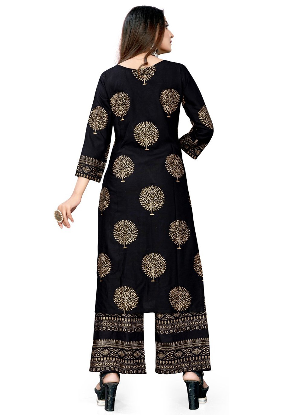 Buy Online Black Rayon Print Party Wear Kurti 174199 Kurtis 1821