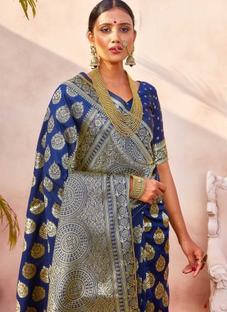 Blue Color Designer Traditional Saree