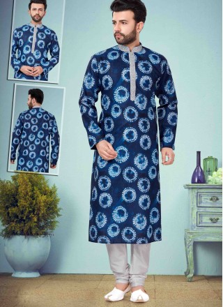 Blue Color Kurta Pyjama