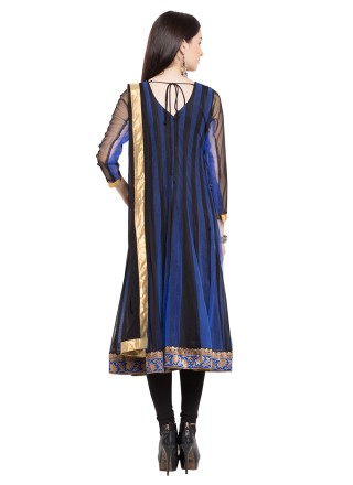 Blue Embroidered Festival Readymade Anarkali Salwar Suit