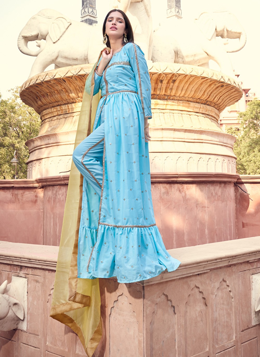 Blue Festival Designer Pakistani Salwar Suit