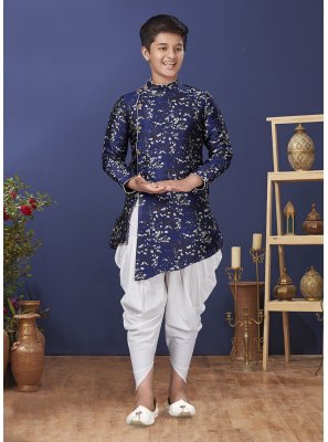 Blue Mehndi Indo Western Sherwani