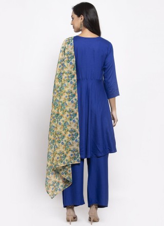 Blue Rayon Readymade Suit