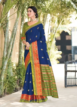 Blue Weaving Party Casual Saree