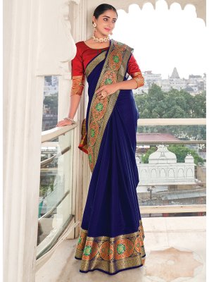 Blue Weaving Silk Saree