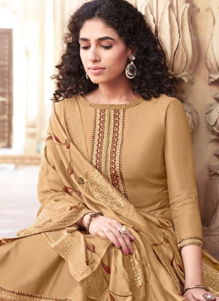 Brown Embroidered Festival Palazzo Designer Salwar Suit