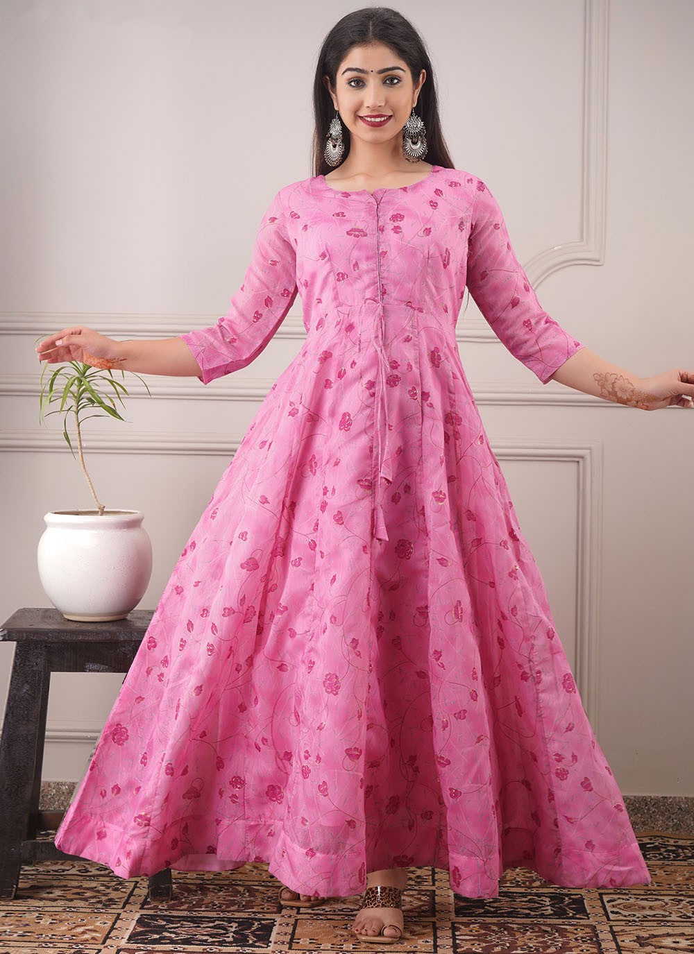 Chanderi Designer Gown