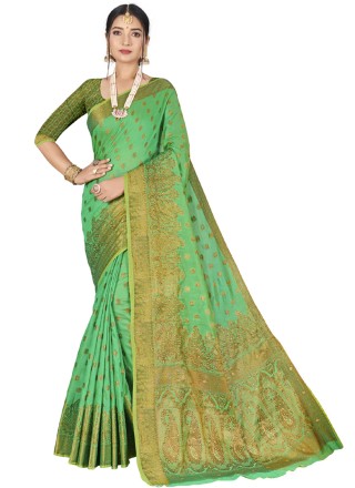 Cotton Classic Designer Saree in Green
